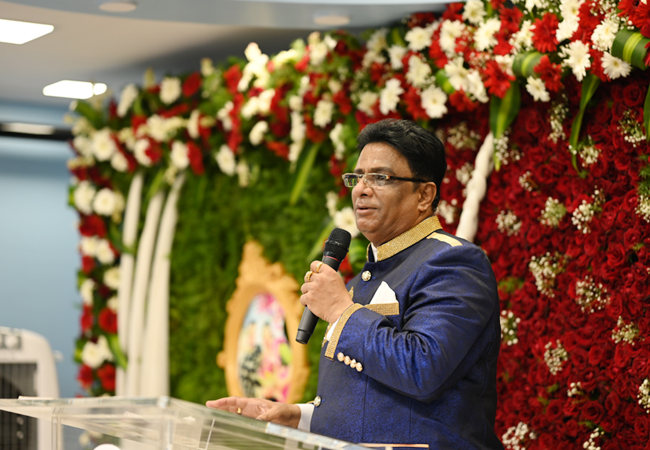 Bro Andrew Richard celebrates his 60th Birthday with grandneur amidst a large number of devotees here on Sunday, 16th, 2023, at Grace Ministry Prayer Centre Budigere in Bangalore with a myriad of wishes.